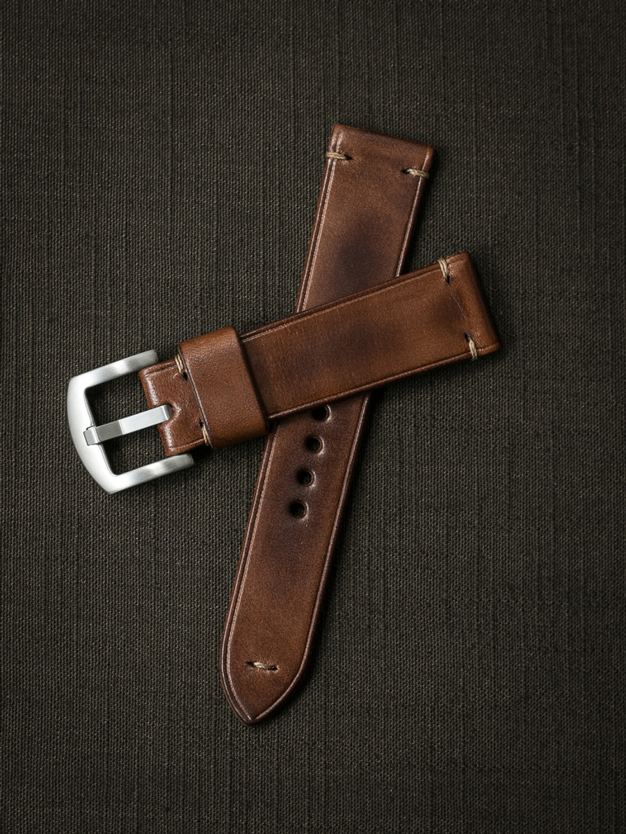 "Excelsior" Russet Vintage Tan Leather Watch Strap