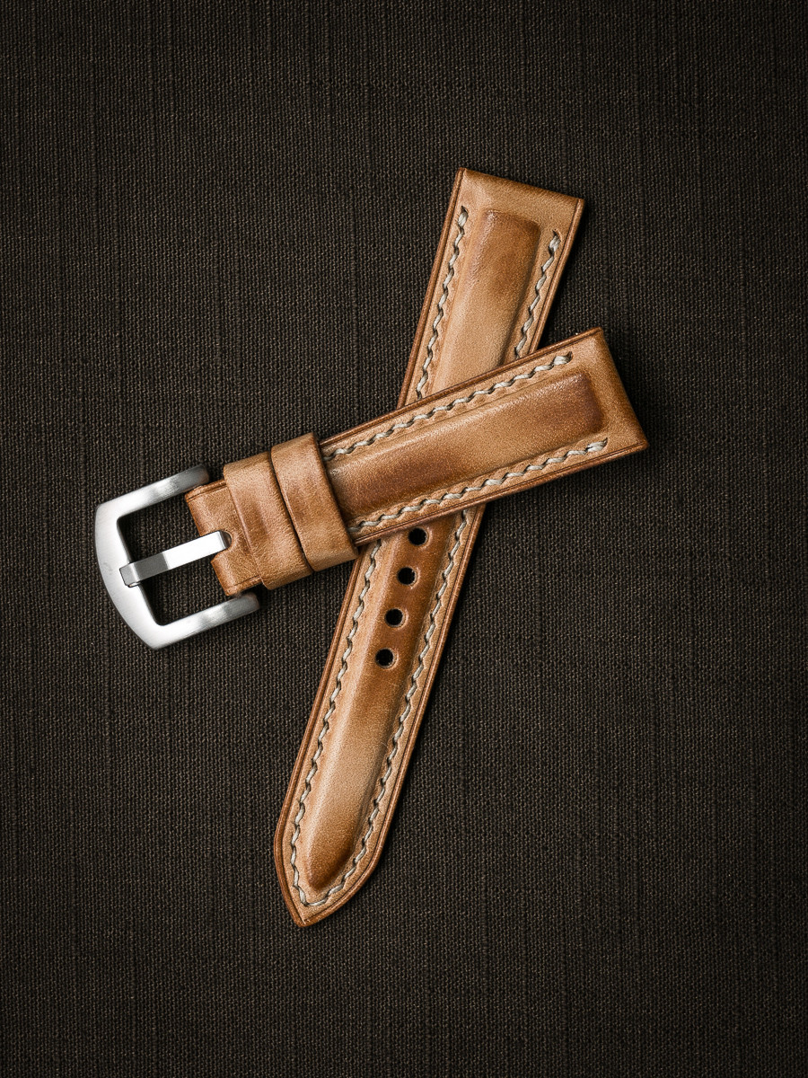 "Underwood" Natural Vintage Padded Leather Watch Strap