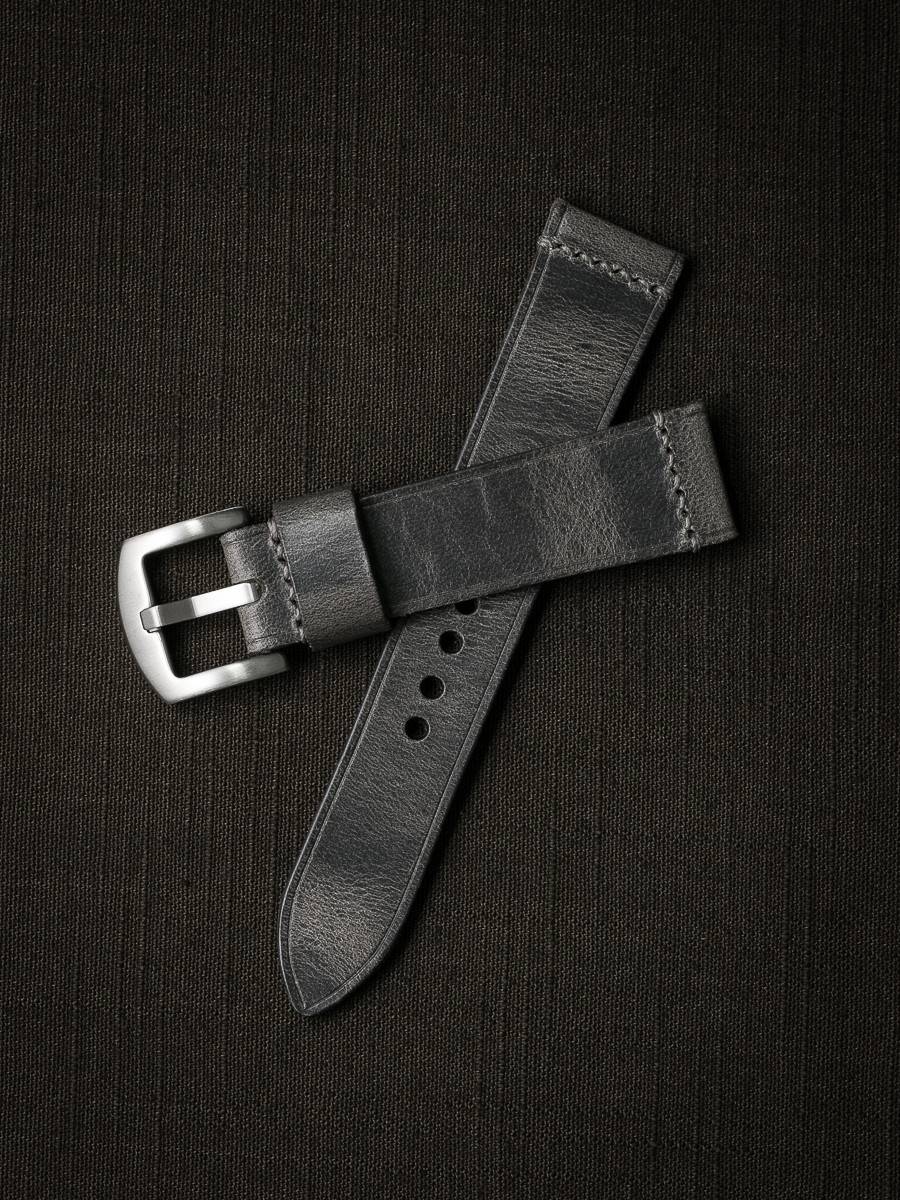 "Bronx" Vintage Ghost Grey Handcrafted Leather Watch Strap
