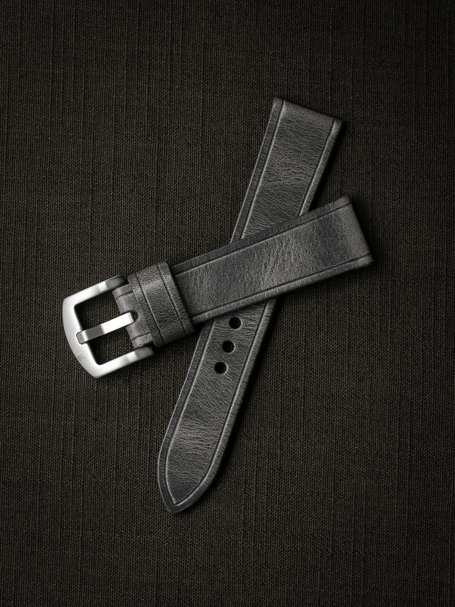 "Griffin" Vintage Ghost Grey Handcrafted Leather Watch Strap
