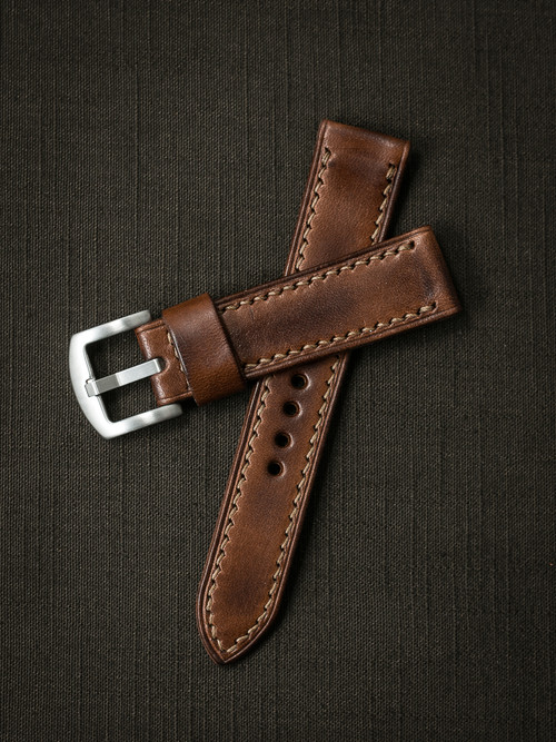 "Lockheed" Russet Vintage Tan Leather Watch Strap