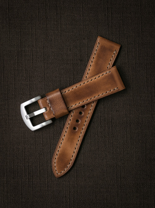 "Broderick" Vintage Bourbon Handcrafted Leather Watch Strap