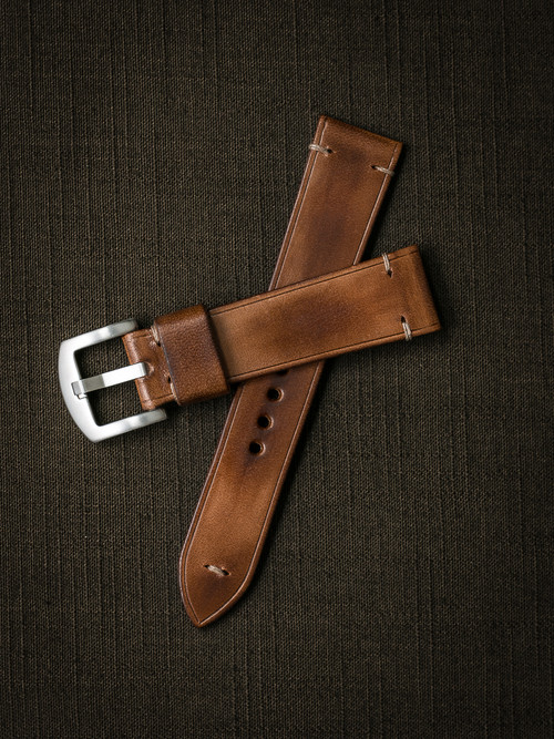 "Oxford" Vintage Bourbon Handcrafted Leather Watch Strap