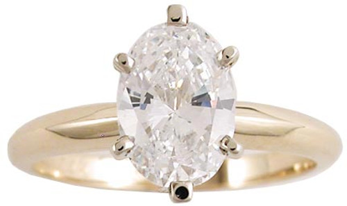 1 Carat Oval Solitaire in 14k Yellow Gold