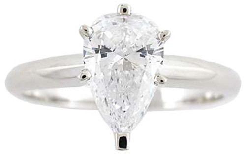1 Carat Pear CZ Solitaire Engagement Ring