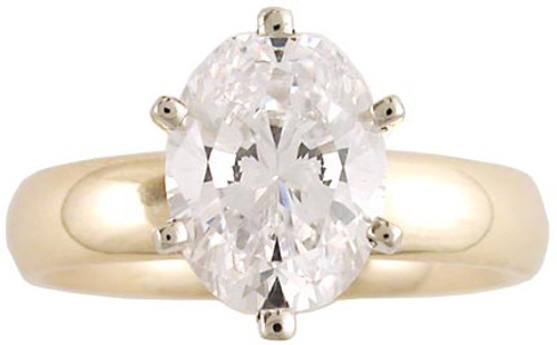 2 Carat Oval CZ Solitaire on 4mm Band