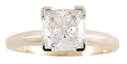 1 Carat Cushion Cut in 14 Karat Yellow Gold
