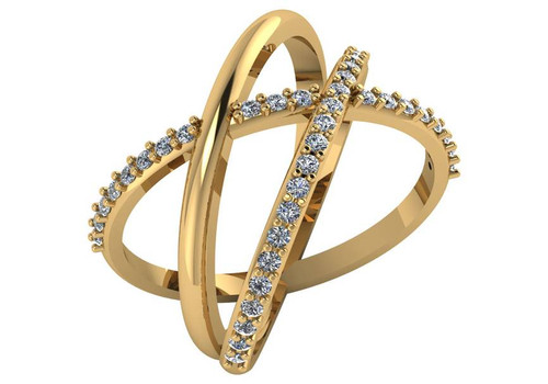 Cubic Zirconia Criss Cross Ring