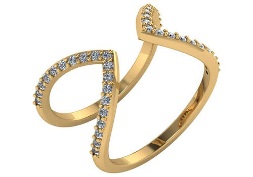 CZ Cigar Band Ring