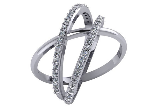 CZ Triple Criss Cross Ring