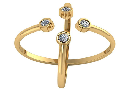CZ Criss Cross Ring