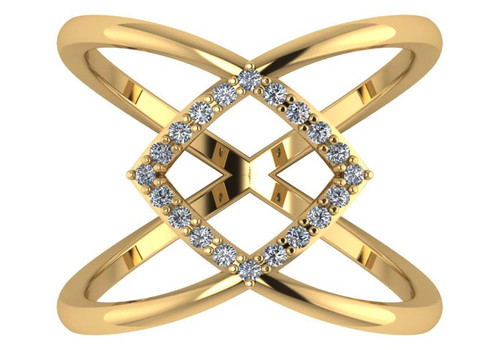 CZ Criss Cross Ring