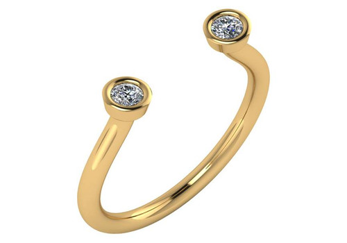 Bezel Set CZ Cigar Band Ring