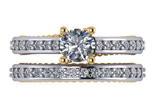 Stunning Two Tone CZ Wedding Set