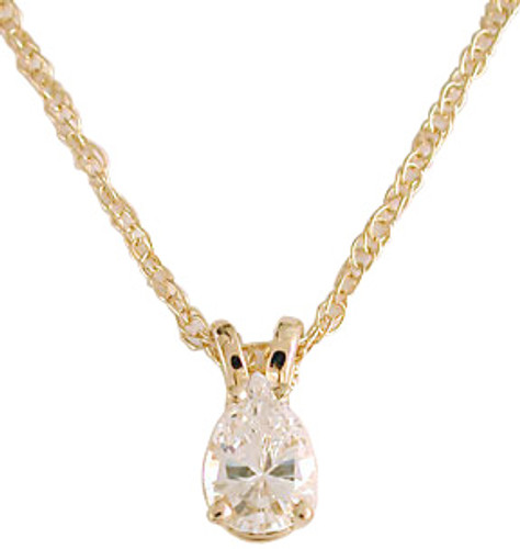 .50Ct Hand Cut & Polished Cubic Zirconia Pear Pendant