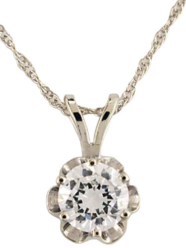 Stunning Hand Cut & Polished 1.00Ct Brilliant Cut Round Buttercup CZ Pendant