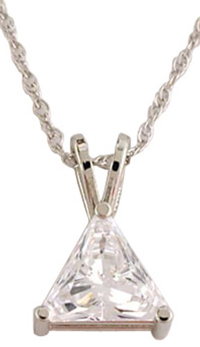 Stunning Hand Cut & Polished 1.25Ct Tri CZ Pendant