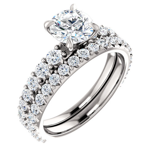 1 Carat Round Cubic Zirconia Bridal Set