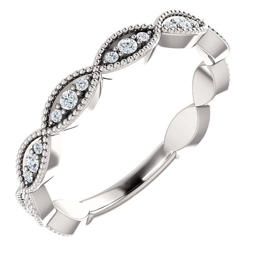 Solid 14 Karat White Gold Wedding Band