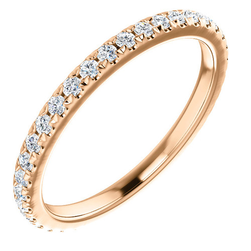 Beautiful Mismatched Bridal Band in Solid 14 Karat Rose Gold