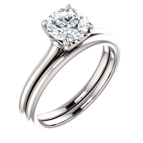 Hand Cut & Polished 1 Carat Cubic Zirconia Solitaire Wedding Set