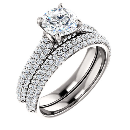 Hand Cut & Polished 1 Carat Cubic Zirconia Wedding Set