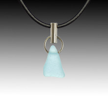 Aqua Beach Glass Post Pendant