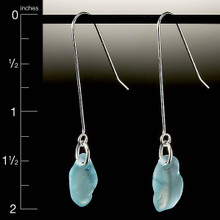 Aqua Beach Glass French Wire Earrings