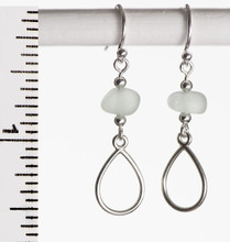 Clear Sea Glass French Wire Earrings
