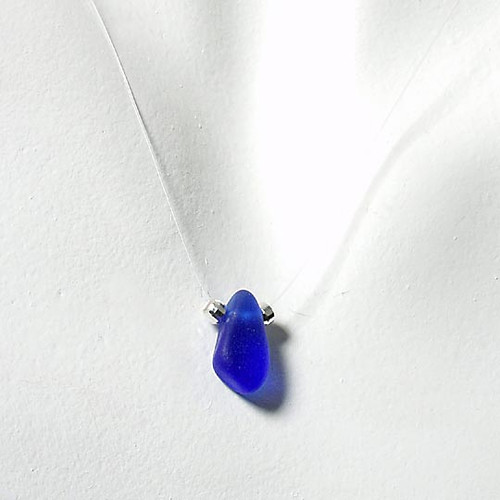 Cobalt Single-Glass Illusion Necklace