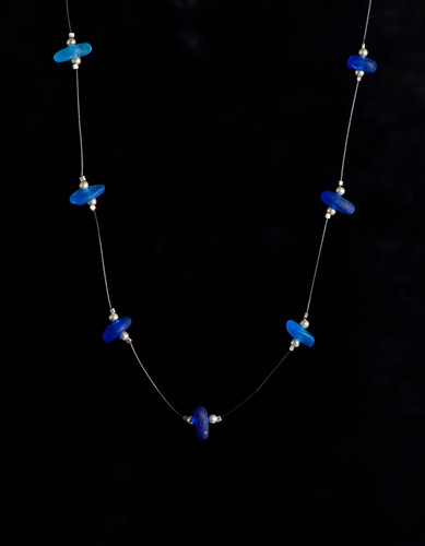Cobalt Multi Illusion Beach Glass Necklace