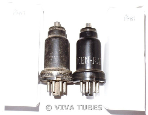 NOS Matched Pair Ken-Rad USA 6K7 Metal Vacuum Tubes 100+%