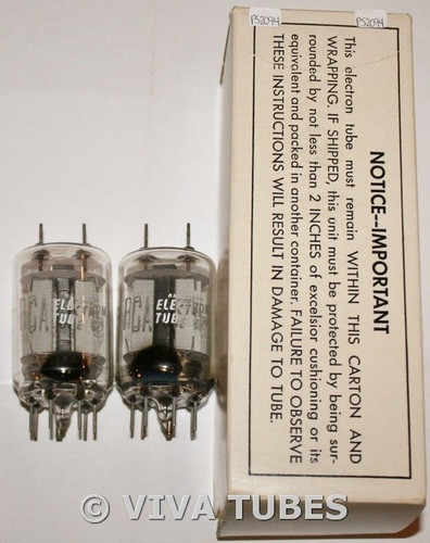 NOS NIB Date Matched Pair 1962 RCA 6850 USA Plate 2 Bottom D Get Vacuum Tubes