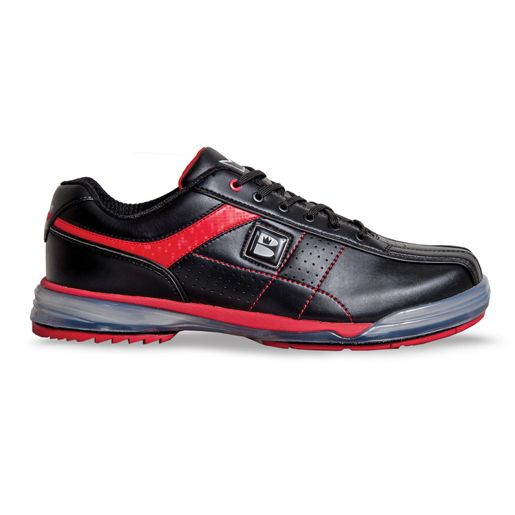 runswick TPU X Mens Bowling Shoes Black Red Right Hand Wide width side view