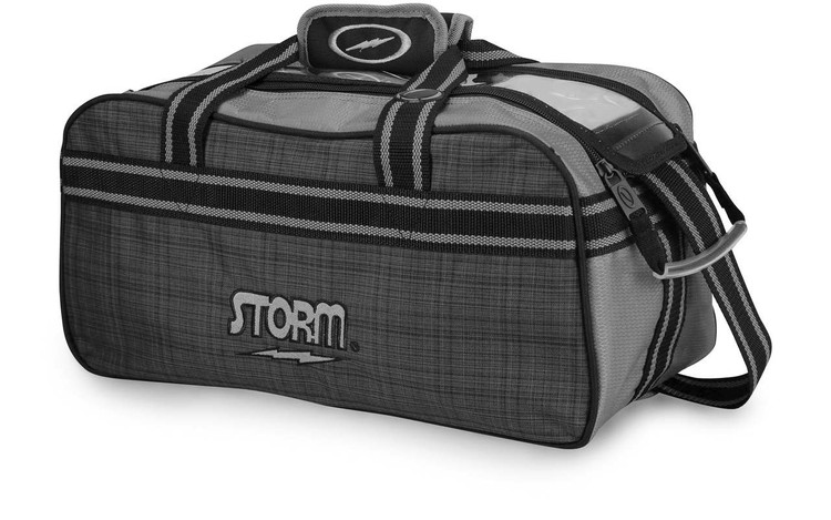 Storm 2 Ball Tote Bowling Bag Plaid Grey Black