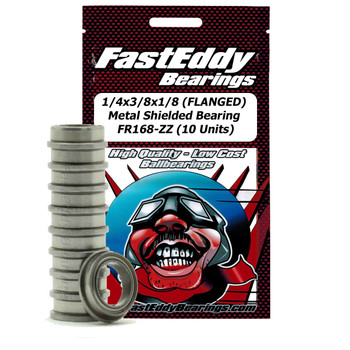 1/4x3/8x1/8 (FLANGED) Metal Shielded Bearing FR168-ZZ (10 Units) 1/4x3/8x1/8 (FLANGED) Metal Shielded Bearing FR168-ZZ (10 Units)