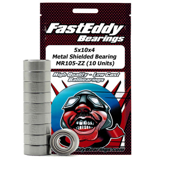 5x10x4 Metal Shielded Bearing MR105-ZZ (10 Units) 5x10x4 Metal Shielded Bearing MR105-ZZ (10 Units)