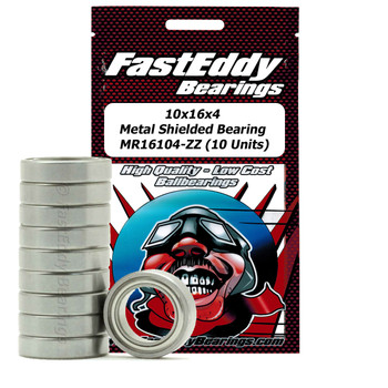 10x16x4 Metal Shielded Bearing MR16104-ZZ (10 Units) 10x16x4 Metal Shielded Bearing MR16104-ZZ (10 Units)