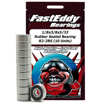 1/8x3/8x5/32 Rubber Sealed Bearing R2-2RS (10 Units) 1/8x3/8x5/32 Rubber Sealed Bearing R2-2RS (10 Units)