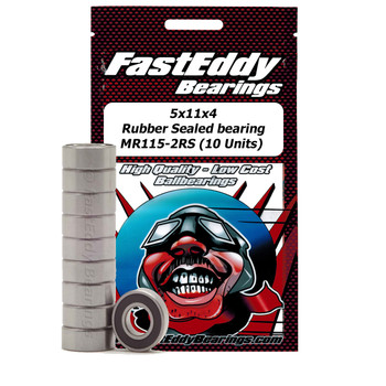 5x11x4 Rubber Sealed Bearing MR115-2RS (10 Units) 5x11x4 Rubber Sealed Bearing MR115-2RS (10 Units)