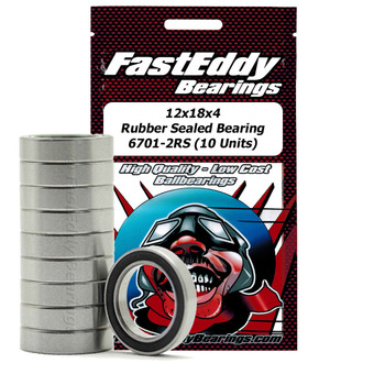 12x18x4 Rubber Sealed Bearing 6701-2RS (10 Units) 12x18x4 Rubber Sealed Bearing 6701-2RS (10 Units)