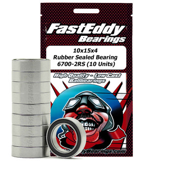10x15x4 Rubber Sealed Bearing 6700-2RS (10 Units) 10x15x4 Rubber Sealed Bearing 6700-2RS (10 Units)