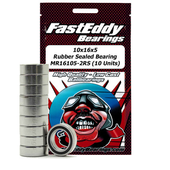 10x16x5 Rubber Sealed Bearing MR16105-2RS (10 Units) 10x16x5 Rubber Sealed Bearing MR16105-2RS (10 Units)