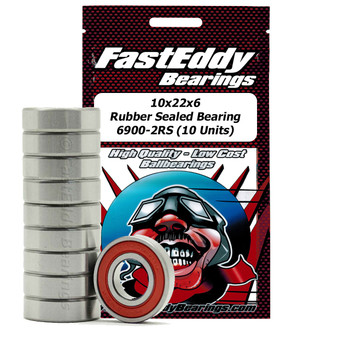 10x22x6 Rubber Sealed Bearing 6900-2RS (10 Units) 10x22x6 Rubber Sealed Bearing 6900-2RS (10 Units)