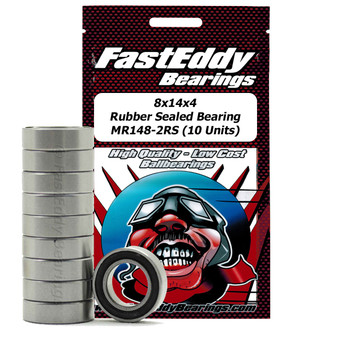 8x14x4 Rubber Sealed Bearing MR148-2RS (10 Units) 8x14x4 Rubber Sealed Bearing MR148-2RS (10 Units)