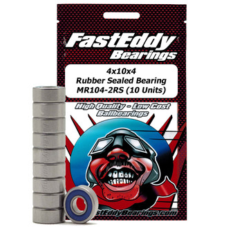 4x10x4 Rubber Sealed Bearing MR104-2RS (10 Units) 4x10x4 Rubber Sealed Bearing MR104-2RS (10 Units)