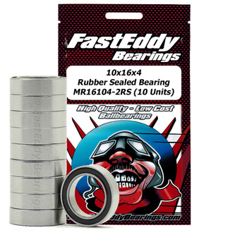 10x16x4 Rubber Sealed Bearing MR16104-2RS (10 Units) 10x16x4 Rubber Sealed Bearing MR16104-2RS (10 Units)