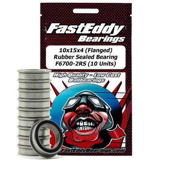 10x15x4 (Flanged) Rubber Sealed Bearing F6700-2RS (10 Units) 10x15x4 (Flanged) Rubber Sealed Bearing F6700-2RS (10 Units)