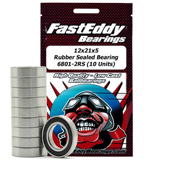 12x21x5 Rubber Sealed Bearing 6801-2RS (10 Units) 12x21x5 Rubber Sealed Bearing 6801-2RS (10 Units)