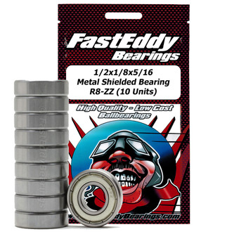 1/2x1/8x5/16 Metal Shielded Bearing R8-ZZ (10 Units) 1/2x1/8x5/16 Metal Shielded Bearing R8-ZZ (10 Units)